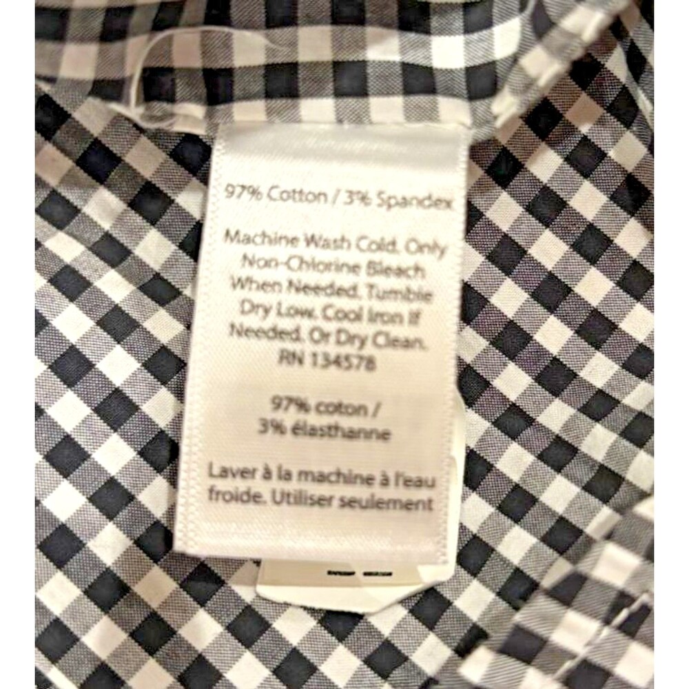 VINEYARD VINES Shirt Women's Size 8 Black Gingham Plaid Ruffle Button Down EUC - Picture 9 of 9
